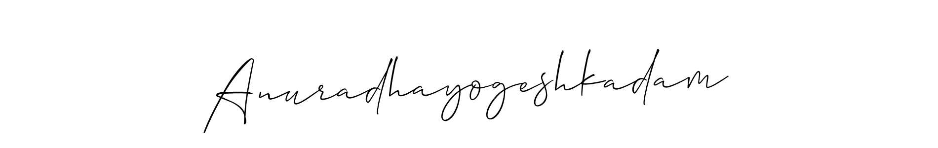 Make a short Anuradhayogeshkadam signature style. Manage your documents anywhere anytime using Allison_Script. Create and add eSignatures, submit forms, share and send files easily. Anuradhayogeshkadam signature style 2 images and pictures png