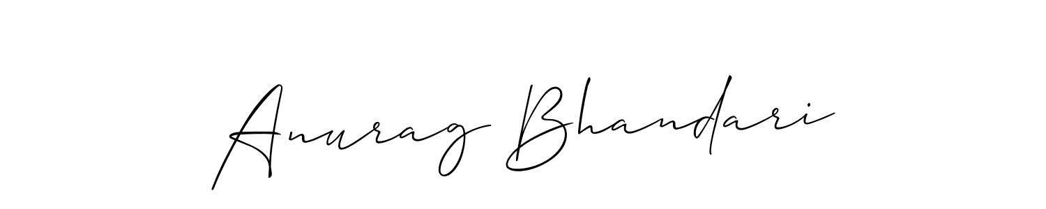 Create a beautiful signature design for name Anurag Bhandari. With this signature (Allison_Script) fonts, you can make a handwritten signature for free. Anurag Bhandari signature style 2 images and pictures png