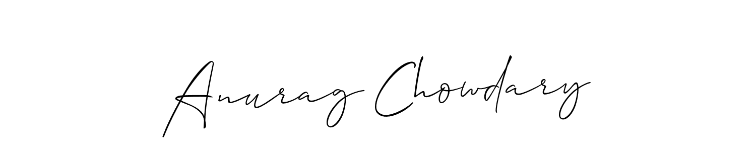 It looks lik you need a new signature style for name Anurag Chowdary. Design unique handwritten (Allison_Script) signature with our free signature maker in just a few clicks. Anurag Chowdary signature style 2 images and pictures png