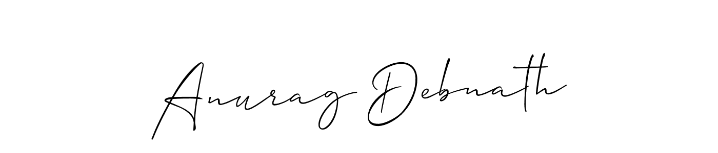 How to make Anurag Debnath name signature. Use Allison_Script style for creating short signs online. This is the latest handwritten sign. Anurag Debnath signature style 2 images and pictures png