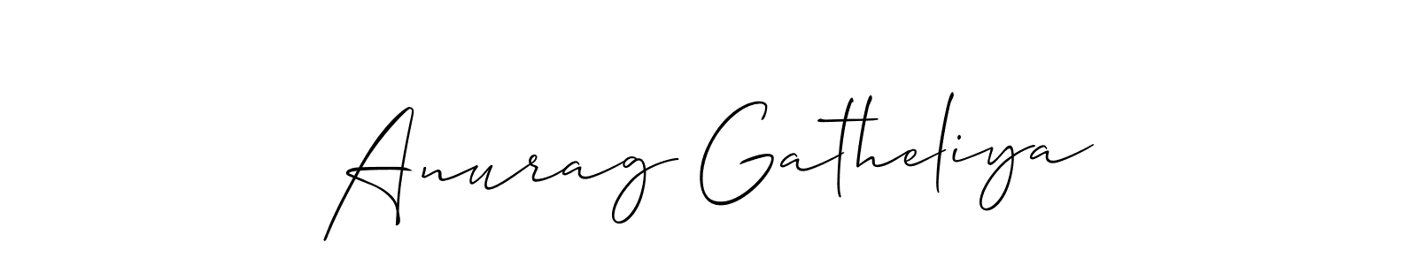 Allison_Script is a professional signature style that is perfect for those who want to add a touch of class to their signature. It is also a great choice for those who want to make their signature more unique. Get Anurag Gatheliya name to fancy signature for free. Anurag Gatheliya signature style 2 images and pictures png