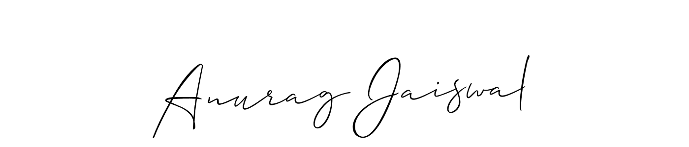 How to make Anurag Jaiswal name signature. Use Allison_Script style for creating short signs online. This is the latest handwritten sign. Anurag Jaiswal signature style 2 images and pictures png