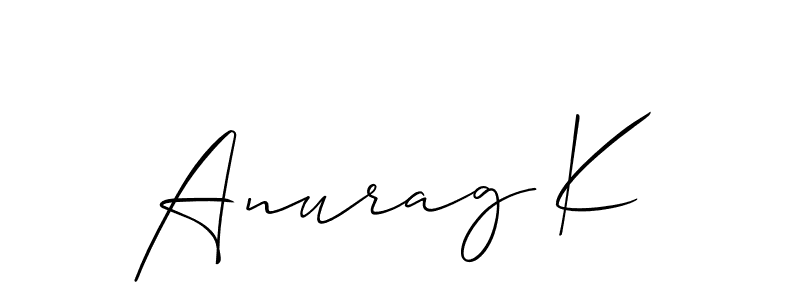 How to make Anurag K name signature. Use Allison_Script style for creating short signs online. This is the latest handwritten sign. Anurag K signature style 2 images and pictures png