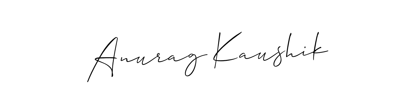 Also we have Anurag Kaushik name is the best signature style. Create professional handwritten signature collection using Allison_Script autograph style. Anurag Kaushik signature style 2 images and pictures png