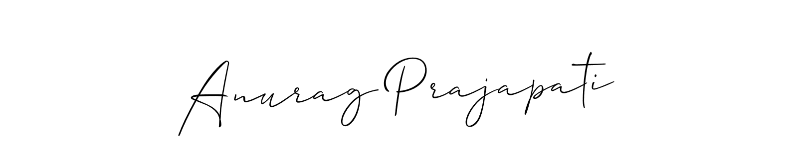 Allison_Script is a professional signature style that is perfect for those who want to add a touch of class to their signature. It is also a great choice for those who want to make their signature more unique. Get Anurag Prajapati name to fancy signature for free. Anurag Prajapati signature style 2 images and pictures png