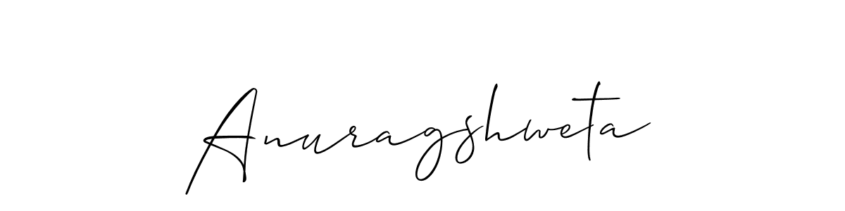 The best way (Allison_Script) to make a short signature is to pick only two or three words in your name. The name Anuragshweta include a total of six letters. For converting this name. Anuragshweta signature style 2 images and pictures png