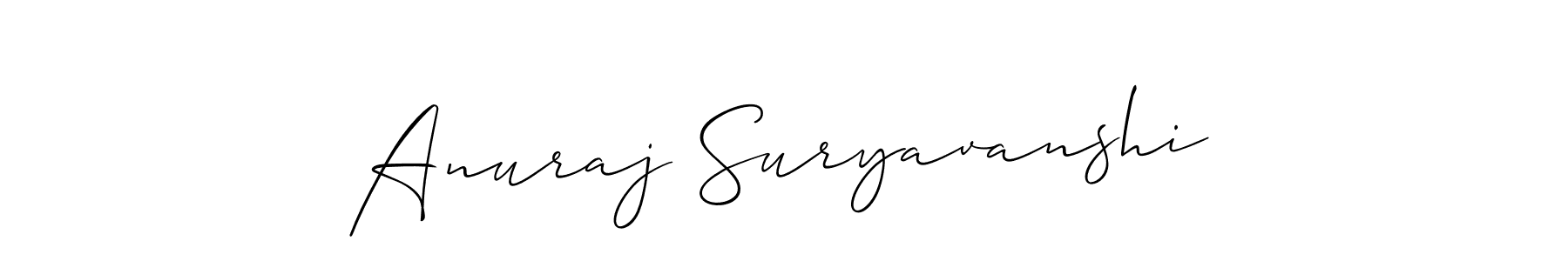 Use a signature maker to create a handwritten signature online. With this signature software, you can design (Allison_Script) your own signature for name Anuraj Suryavanshi. Anuraj Suryavanshi signature style 2 images and pictures png