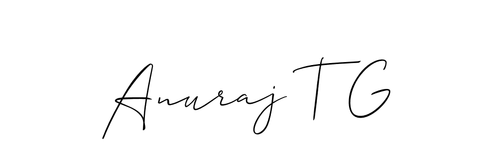 How to make Anuraj T G name signature. Use Allison_Script style for creating short signs online. This is the latest handwritten sign. Anuraj T G signature style 2 images and pictures png