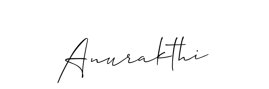 Use a signature maker to create a handwritten signature online. With this signature software, you can design (Allison_Script) your own signature for name Anurakthi. Anurakthi signature style 2 images and pictures png