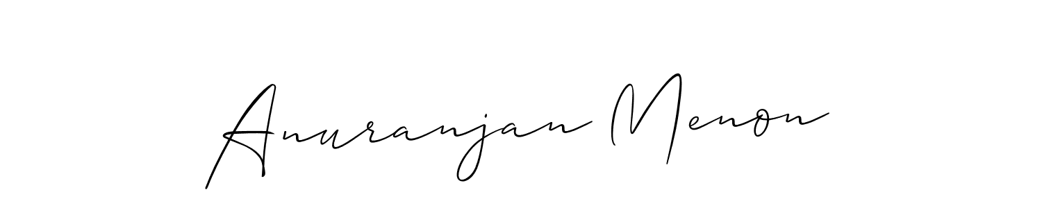 Also You can easily find your signature by using the search form. We will create Anuranjan Menon name handwritten signature images for you free of cost using Allison_Script sign style. Anuranjan Menon signature style 2 images and pictures png