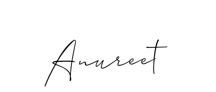 How to make Anureet signature? Allison_Script is a professional autograph style. Create handwritten signature for Anureet name. Anureet signature style 2 images and pictures png