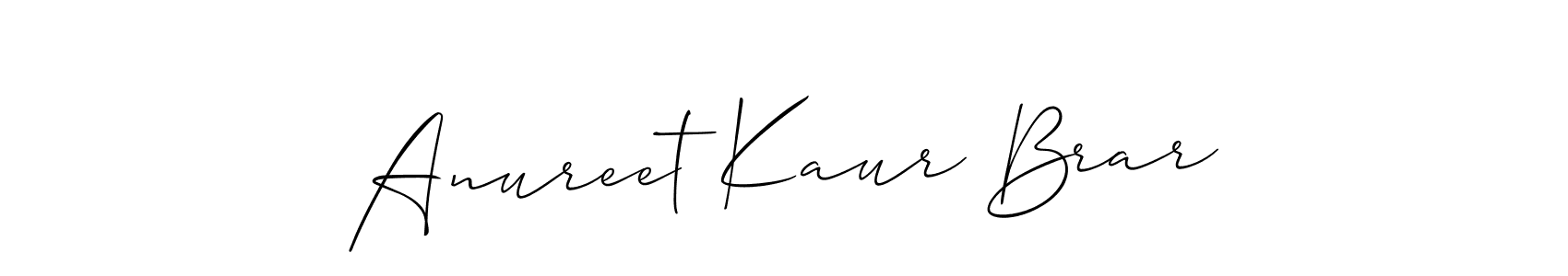 Similarly Allison_Script is the best handwritten signature design. Signature creator online .You can use it as an online autograph creator for name Anureet Kaur Brar. Anureet Kaur Brar signature style 2 images and pictures png