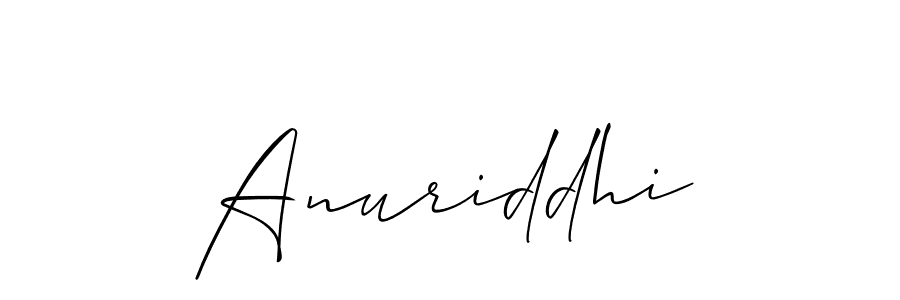 How to make Anuriddhi name signature. Use Allison_Script style for creating short signs online. This is the latest handwritten sign. Anuriddhi signature style 2 images and pictures png