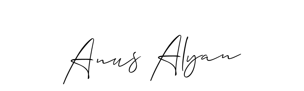 Anus Alyan stylish signature style. Best Handwritten Sign (Allison_Script) for my name. Handwritten Signature Collection Ideas for my name Anus Alyan. Anus Alyan signature style 2 images and pictures png