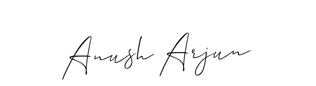 Make a beautiful signature design for name Anush Arjun. With this signature (Allison_Script) style, you can create a handwritten signature for free. Anush Arjun signature style 2 images and pictures png