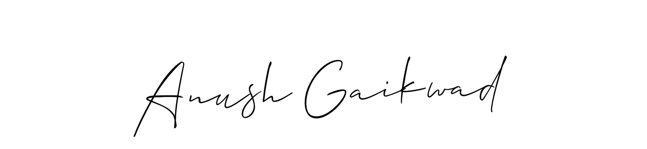 Create a beautiful signature design for name Anush Gaikwad. With this signature (Allison_Script) fonts, you can make a handwritten signature for free. Anush Gaikwad signature style 2 images and pictures png