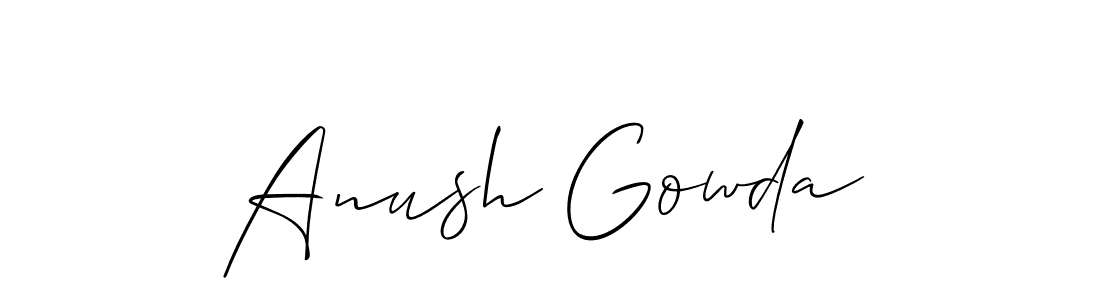 Use a signature maker to create a handwritten signature online. With this signature software, you can design (Allison_Script) your own signature for name Anush Gowda. Anush Gowda signature style 2 images and pictures png