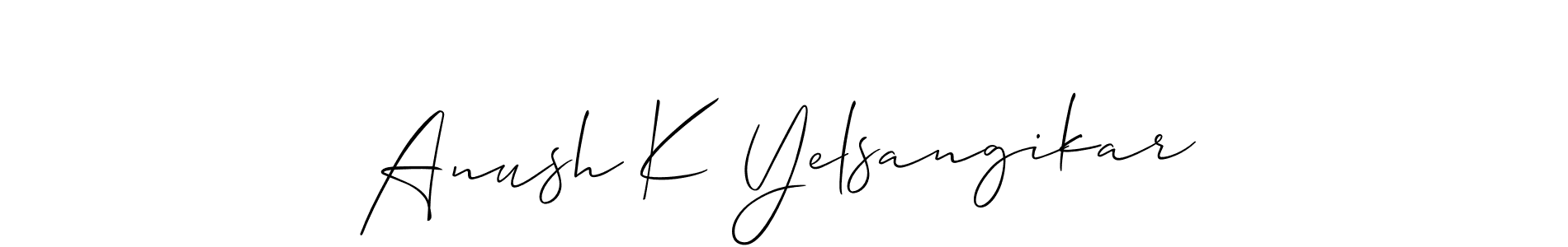 Best and Professional Signature Style for Anush K Yelsangikar. Allison_Script Best Signature Style Collection. Anush K Yelsangikar signature style 2 images and pictures png