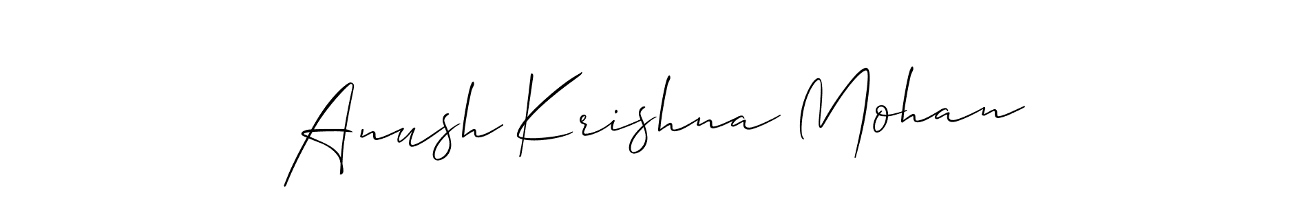 Anush Krishna Mohan stylish signature style. Best Handwritten Sign (Allison_Script) for my name. Handwritten Signature Collection Ideas for my name Anush Krishna Mohan. Anush Krishna Mohan signature style 2 images and pictures png