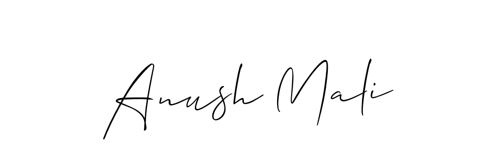 Make a beautiful signature design for name Anush Mali. With this signature (Allison_Script) style, you can create a handwritten signature for free. Anush Mali signature style 2 images and pictures png