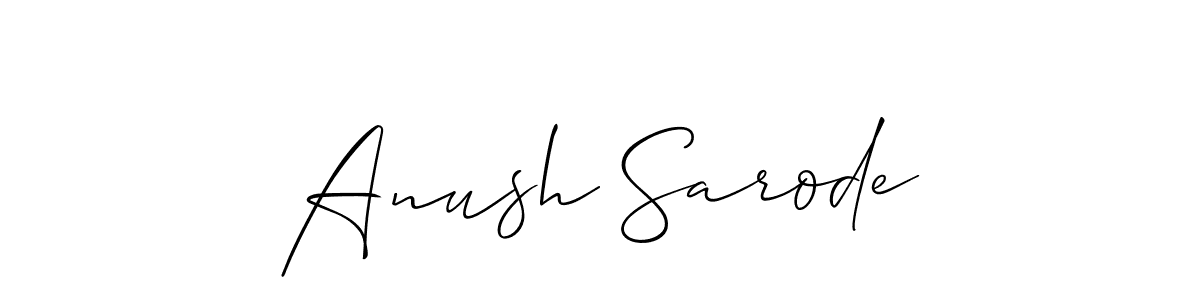 Also You can easily find your signature by using the search form. We will create Anush Sarode name handwritten signature images for you free of cost using Allison_Script sign style. Anush Sarode signature style 2 images and pictures png
