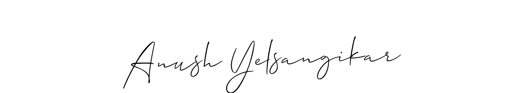 See photos of Anush Yelsangikar official signature by Spectra . Check more albums & portfolios. Read reviews & check more about Allison_Script font. Anush Yelsangikar signature style 2 images and pictures png
