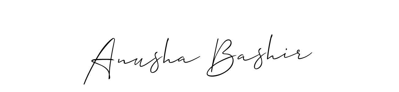 How to make Anusha Bashir signature? Allison_Script is a professional autograph style. Create handwritten signature for Anusha Bashir name. Anusha Bashir signature style 2 images and pictures png