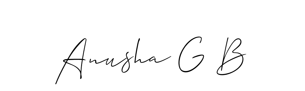 Design your own signature with our free online signature maker. With this signature software, you can create a handwritten (Allison_Script) signature for name Anusha G B. Anusha G B signature style 2 images and pictures png