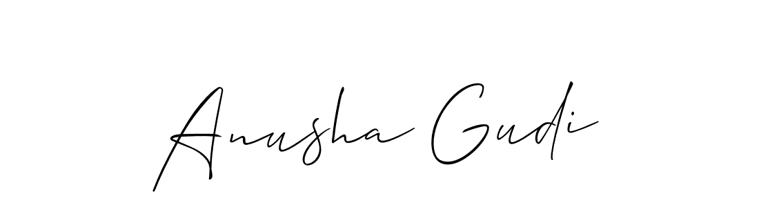 Design your own signature with our free online signature maker. With this signature software, you can create a handwritten (Allison_Script) signature for name Anusha Gudi. Anusha Gudi signature style 2 images and pictures png