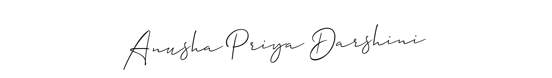 This is the best signature style for the Anusha Priya Darshini name. Also you like these signature font (Allison_Script). Mix name signature. Anusha Priya Darshini signature style 2 images and pictures png