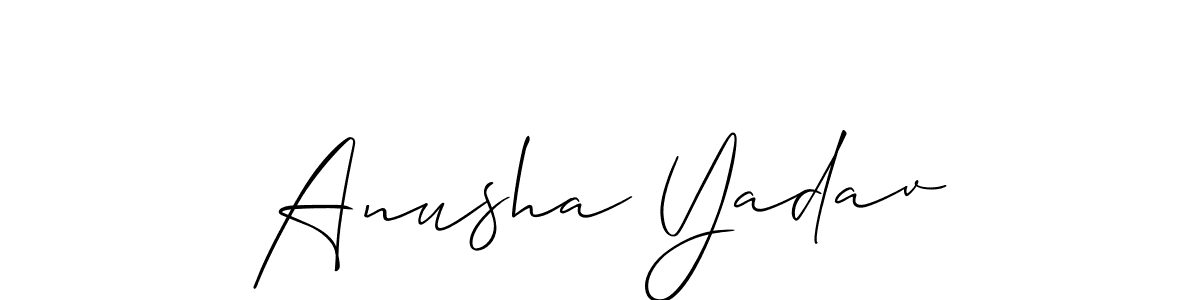 Create a beautiful signature design for name Anusha Yadav. With this signature (Allison_Script) fonts, you can make a handwritten signature for free. Anusha Yadav signature style 2 images and pictures png