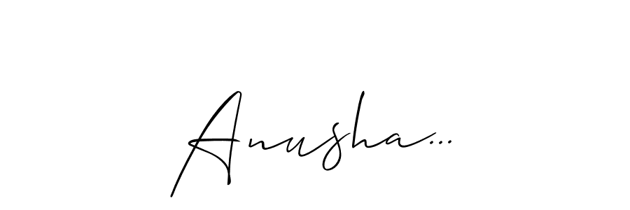 The best way (Allison_Script) to make a short signature is to pick only two or three words in your name. The name Anusha... include a total of six letters. For converting this name. Anusha... signature style 2 images and pictures png