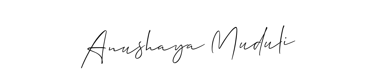 How to Draw Anushaya Muduli signature style? Allison_Script is a latest design signature styles for name Anushaya Muduli. Anushaya Muduli signature style 2 images and pictures png