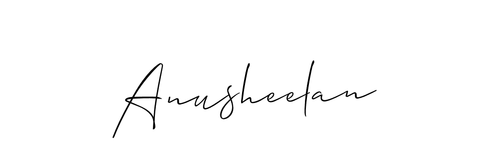 The best way (Allison_Script) to make a short signature is to pick only two or three words in your name. The name Anusheelan include a total of six letters. For converting this name. Anusheelan signature style 2 images and pictures png