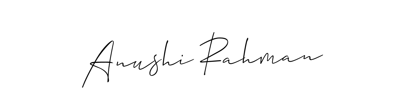 Anushi Rahman stylish signature style. Best Handwritten Sign (Allison_Script) for my name. Handwritten Signature Collection Ideas for my name Anushi Rahman. Anushi Rahman signature style 2 images and pictures png