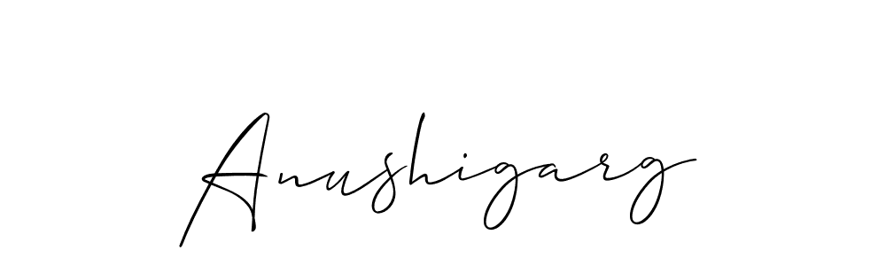 Also we have Anushigarg name is the best signature style. Create professional handwritten signature collection using Allison_Script autograph style. Anushigarg signature style 2 images and pictures png