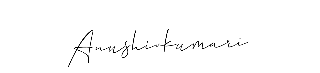 How to make Anushivkumari name signature. Use Allison_Script style for creating short signs online. This is the latest handwritten sign. Anushivkumari signature style 2 images and pictures png