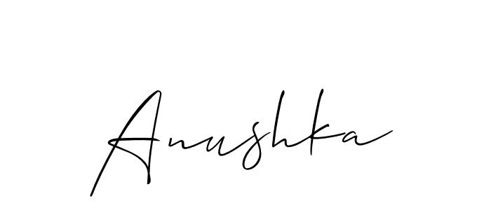 How to make Anushka signature? Allison_Script is a professional autograph style. Create handwritten signature for Anushka name. Anushka signature style 2 images and pictures png