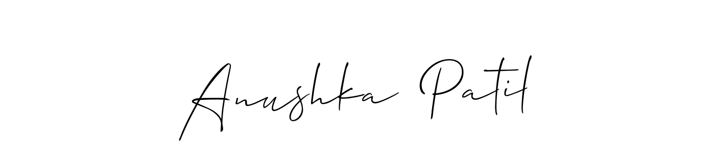 The best way (Allison_Script) to make a short signature is to pick only two or three words in your name. The name Anushka  Patil include a total of six letters. For converting this name. Anushka  Patil signature style 2 images and pictures png