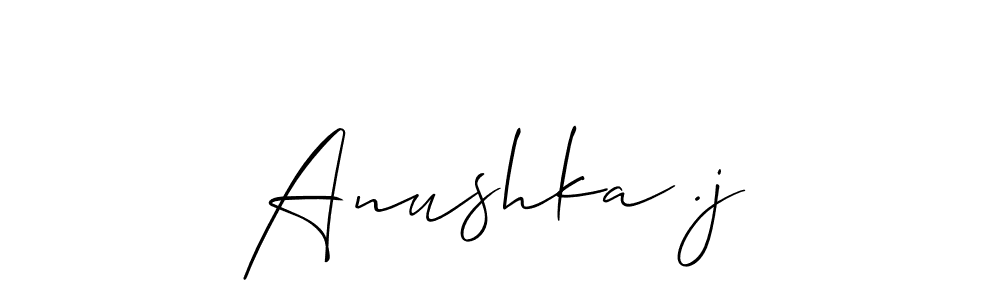 Also You can easily find your signature by using the search form. We will create Anushka .j name handwritten signature images for you free of cost using Allison_Script sign style. Anushka .j signature style 2 images and pictures png