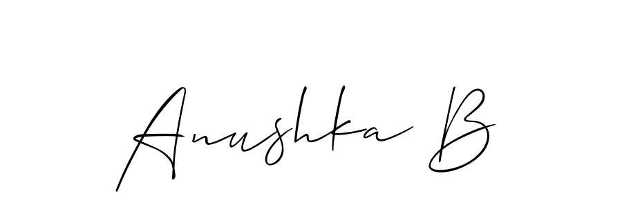 It looks lik you need a new signature style for name Anushka B. Design unique handwritten (Allison_Script) signature with our free signature maker in just a few clicks. Anushka B signature style 2 images and pictures png