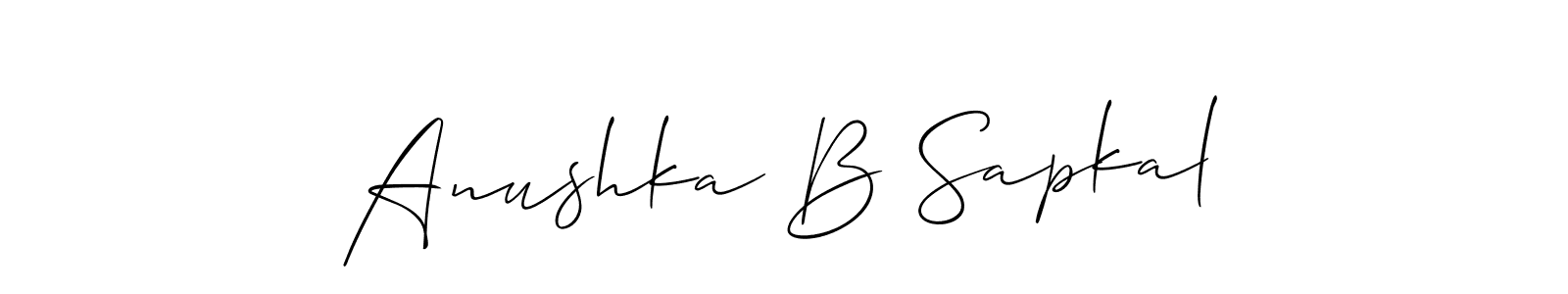 Anushka B Sapkal stylish signature style. Best Handwritten Sign (Allison_Script) for my name. Handwritten Signature Collection Ideas for my name Anushka B Sapkal. Anushka B Sapkal signature style 2 images and pictures png