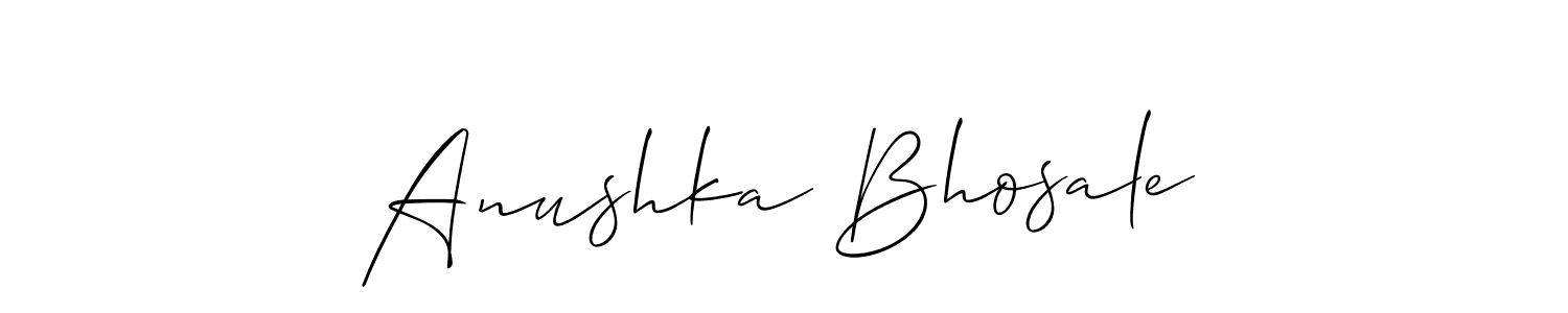 How to make Anushka Bhosale signature? Allison_Script is a professional autograph style. Create handwritten signature for Anushka Bhosale name. Anushka Bhosale signature style 2 images and pictures png