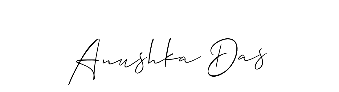 Use a signature maker to create a handwritten signature online. With this signature software, you can design (Allison_Script) your own signature for name Anushka Das. Anushka Das signature style 2 images and pictures png