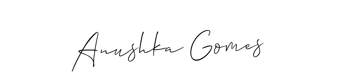 Anushka Gomes stylish signature style. Best Handwritten Sign (Allison_Script) for my name. Handwritten Signature Collection Ideas for my name Anushka Gomes. Anushka Gomes signature style 2 images and pictures png