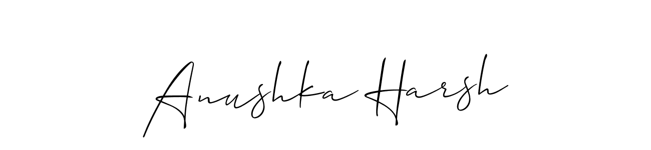 Use a signature maker to create a handwritten signature online. With this signature software, you can design (Allison_Script) your own signature for name Anushka Harsh. Anushka Harsh signature style 2 images and pictures png