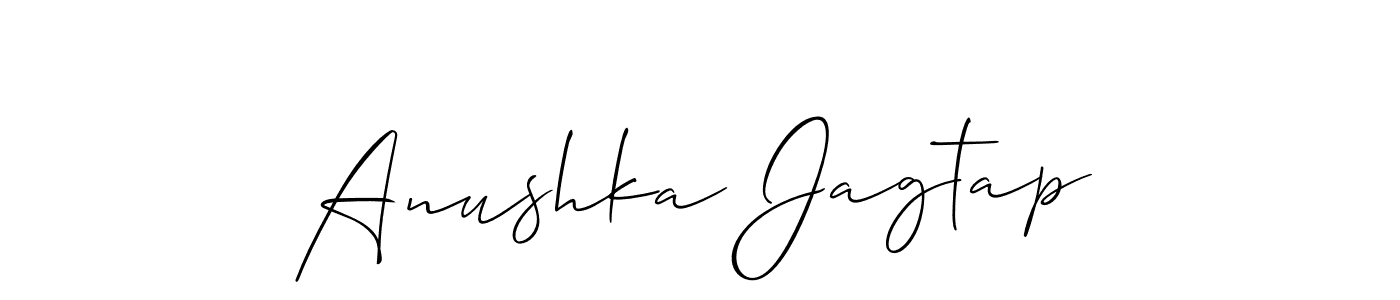 Similarly Allison_Script is the best handwritten signature design. Signature creator online .You can use it as an online autograph creator for name Anushka Jagtap. Anushka Jagtap signature style 2 images and pictures png