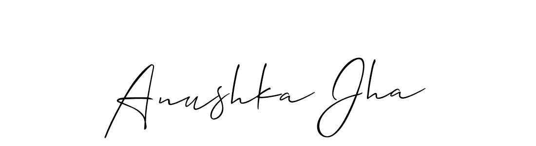 Also You can easily find your signature by using the search form. We will create Anushka Jha name handwritten signature images for you free of cost using Allison_Script sign style. Anushka Jha signature style 2 images and pictures png