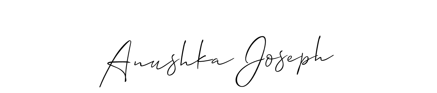 Use a signature maker to create a handwritten signature online. With this signature software, you can design (Allison_Script) your own signature for name Anushka Joseph. Anushka Joseph signature style 2 images and pictures png