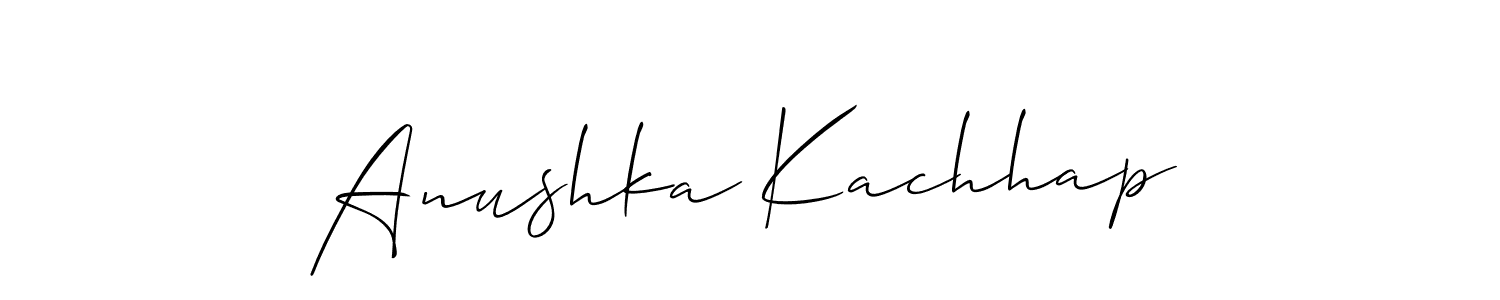 Make a beautiful signature design for name Anushka Kachhap. With this signature (Allison_Script) style, you can create a handwritten signature for free. Anushka Kachhap signature style 2 images and pictures png